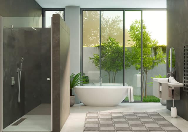 Badezimmer Nischendusche ANNA silber matt eloxiert G Fittings