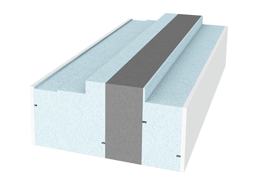 Sandwichelement met kern uit polystyrolschuim zonder toplaag 1