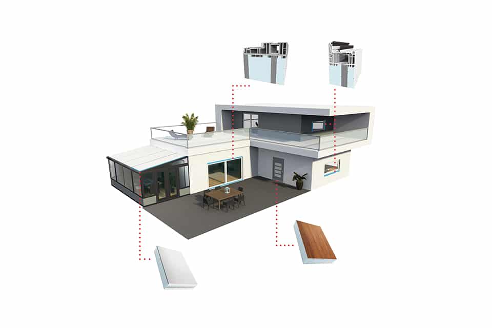 Sandwichelement met kern uit polystyrolschuim zonder toplaag 1