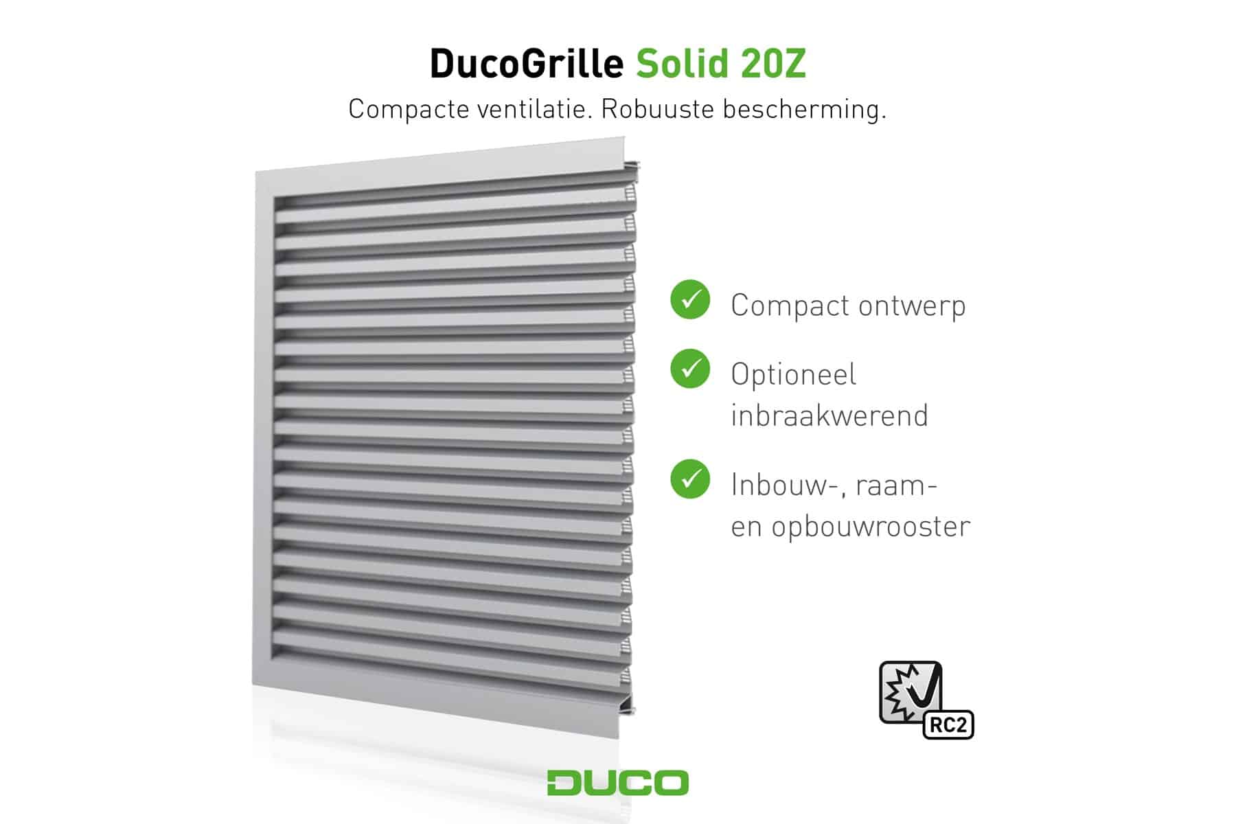 DUCO combineert compacte ventilatie met robuuste inbraakwering in nieuwe DucoGrille Solid 20Z 6